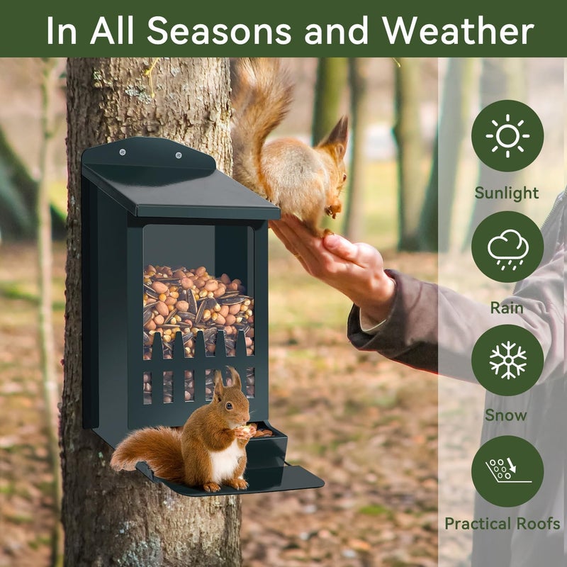 TreeGun Squirrel Feeder for Hanging Outside Tree，Mini Chipmunk Outdoors Squirrel Picnic Bench Feeders Table，Funny Metal House Boxes，Stronger Than Wooden Structure - Image 4